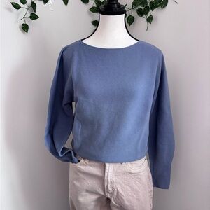 NWOT Uniqlo Womens Light Blue Crew Neck Sweater Cotton Size S